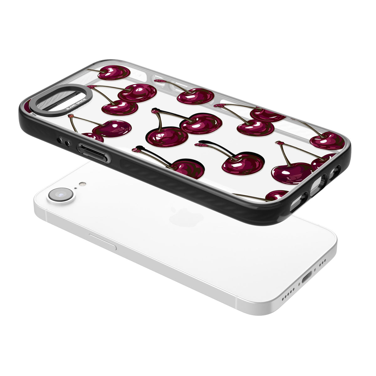 Cherry Wine iPhone 16e / iPhone 17e Impact Black Phone Case angled