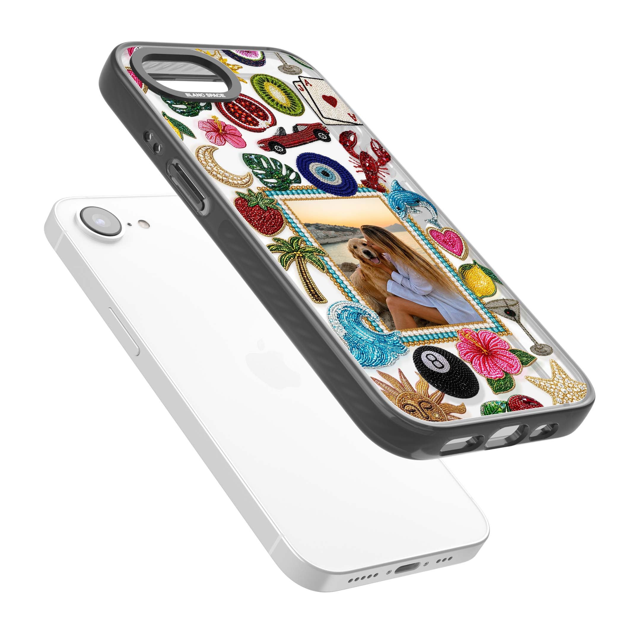 Beaded Photo coastal iPhone case | Black Impact case for iPhone 16e, iPhone 17e