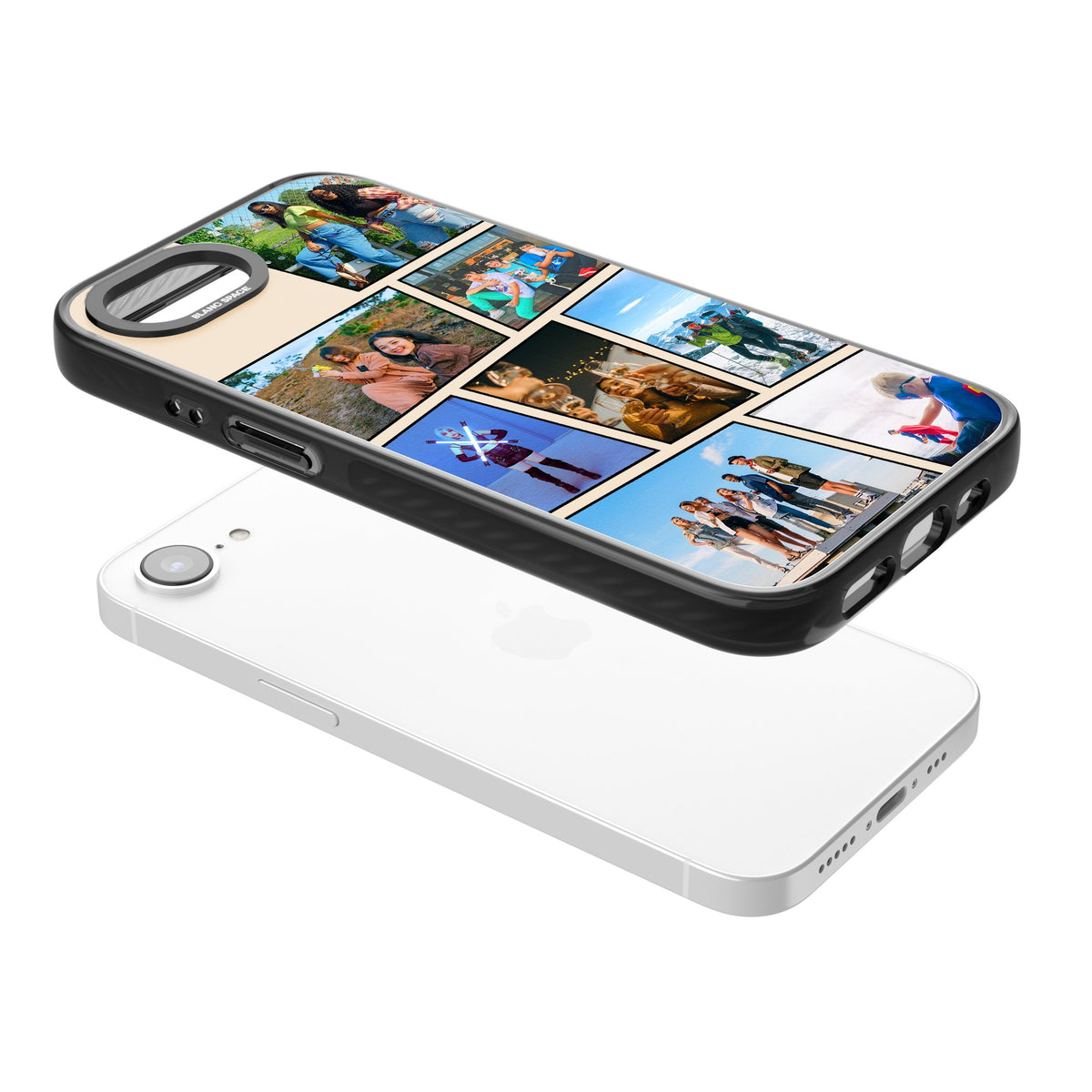 Personalised Comic Strip Photo iPhone 16e / iPhone 17e Impact Black Phone Case angled