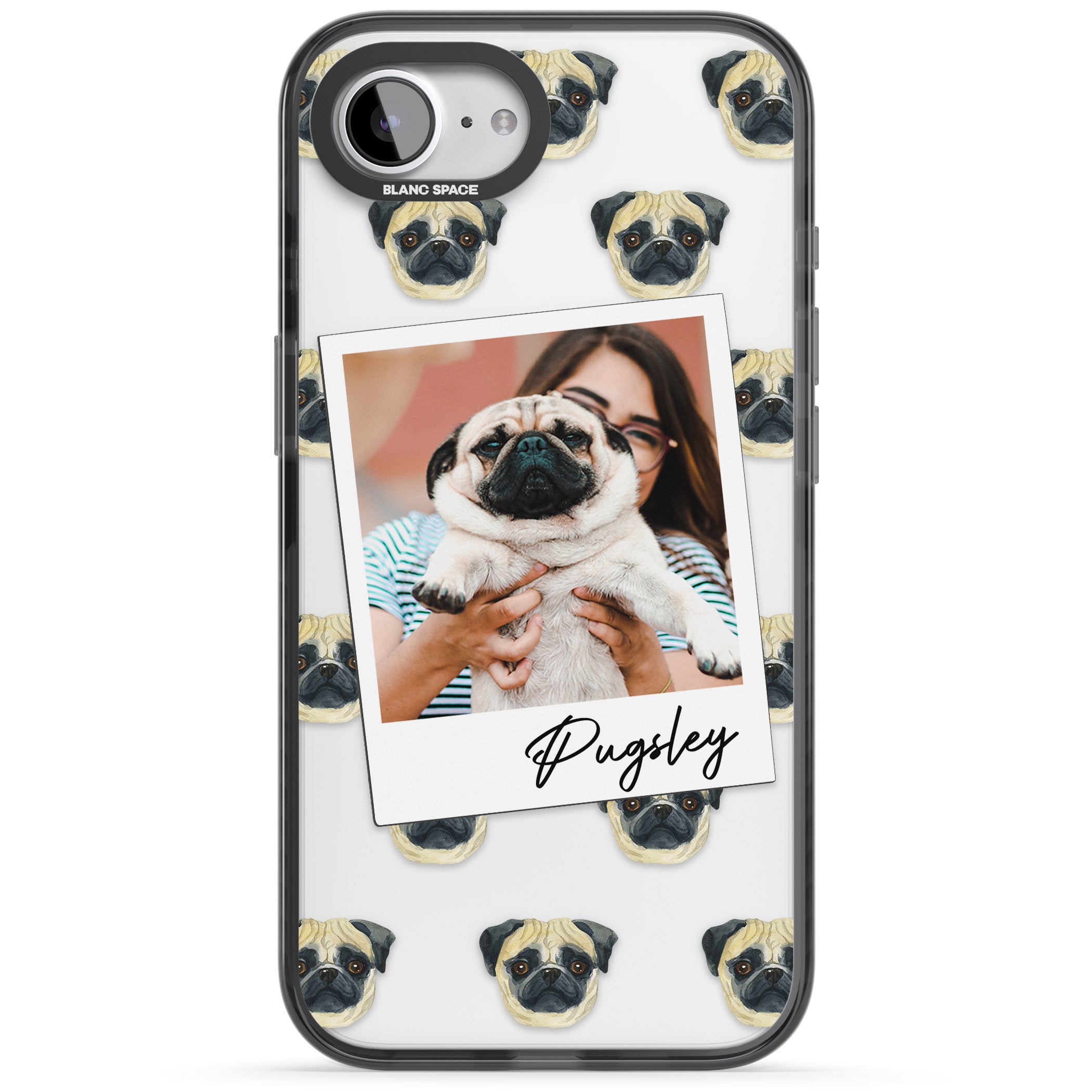 Personalised Pug Instant Camera Photo