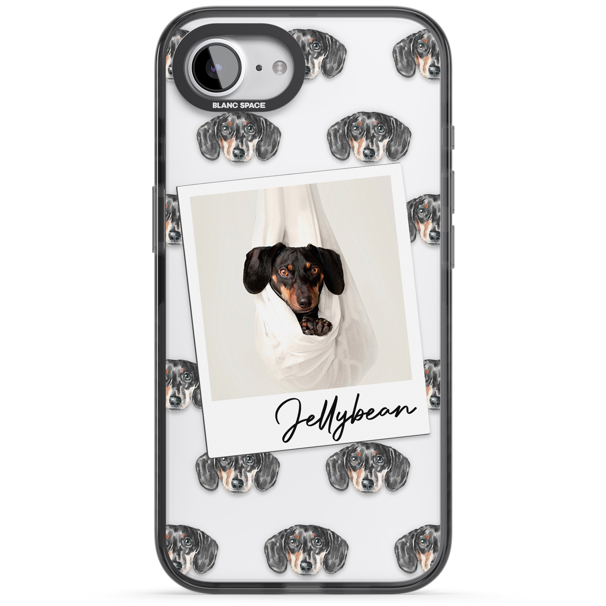 Personalised Black Dachshund Instant Camera Photo