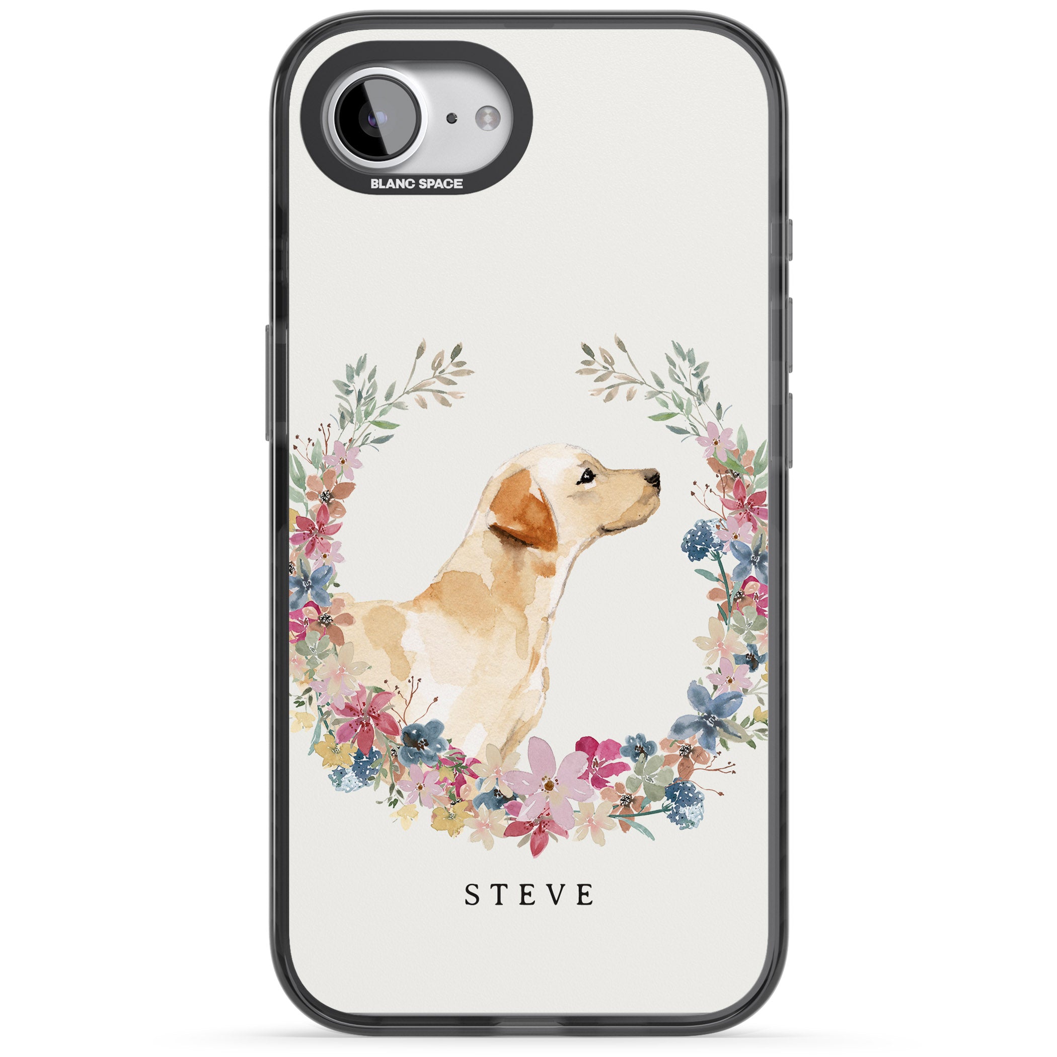 Personalised Yellow Labrador Floral Portrait