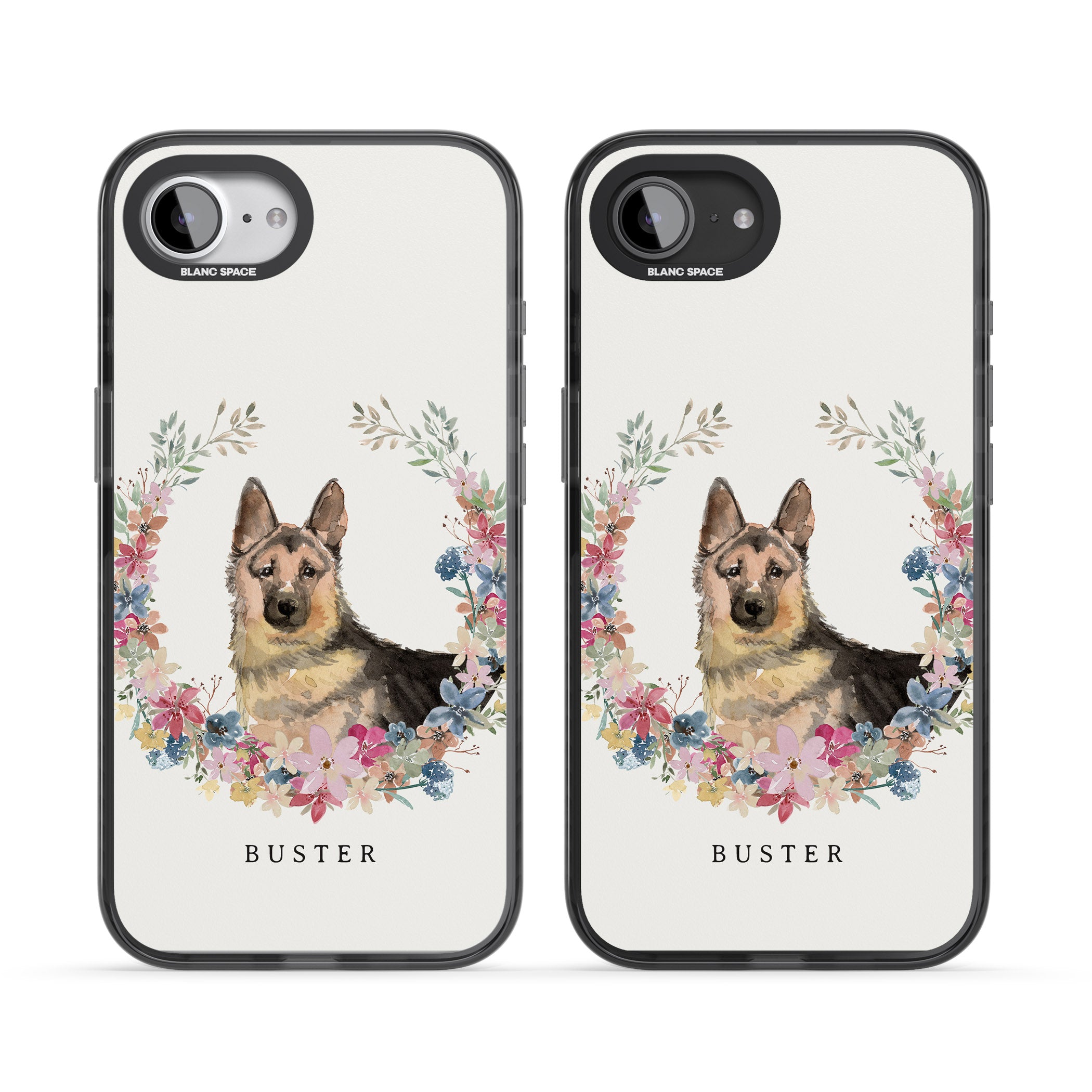 Personalised German Shepherd Floral Portrait