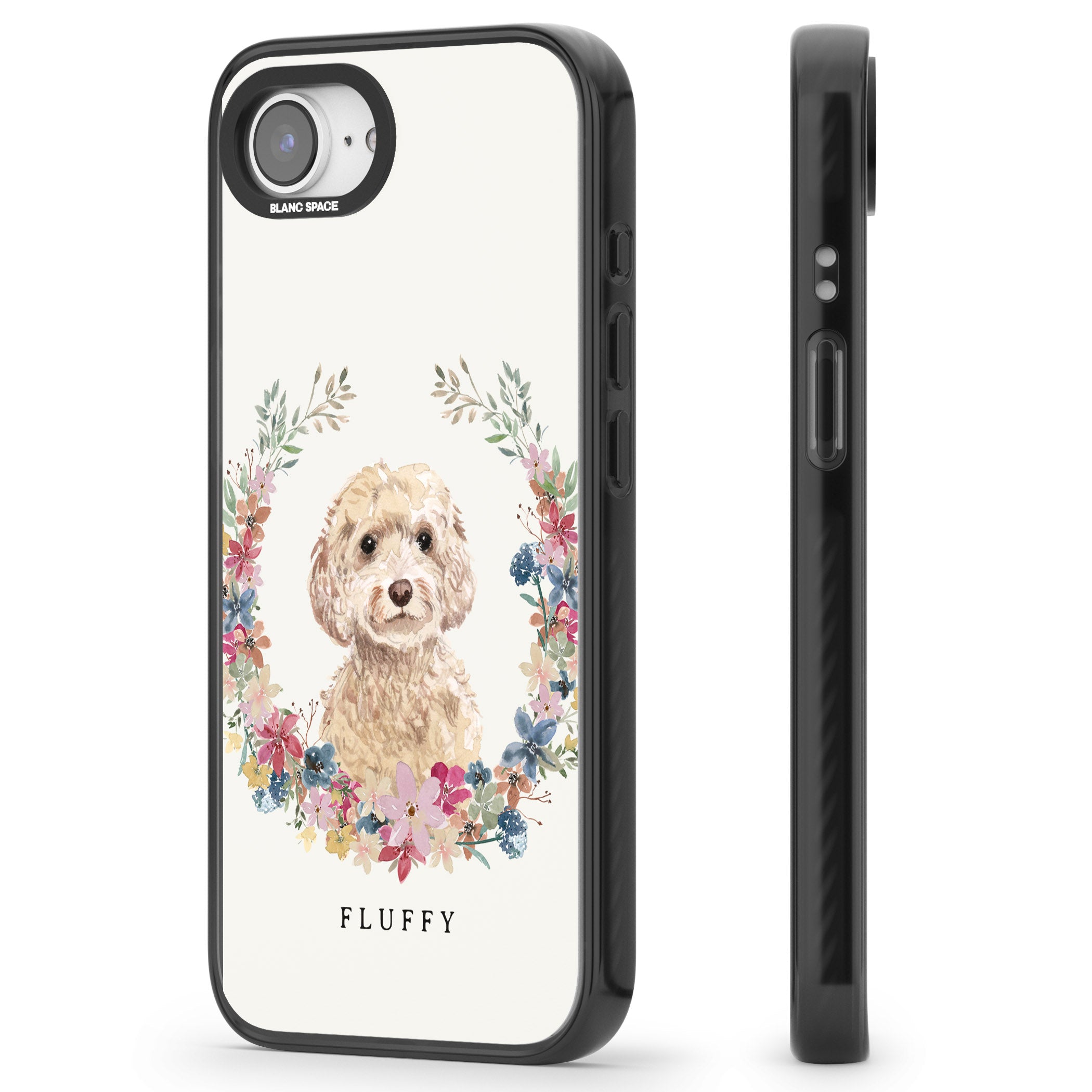 Personalised Champagne Cockapoo Floral Portrait