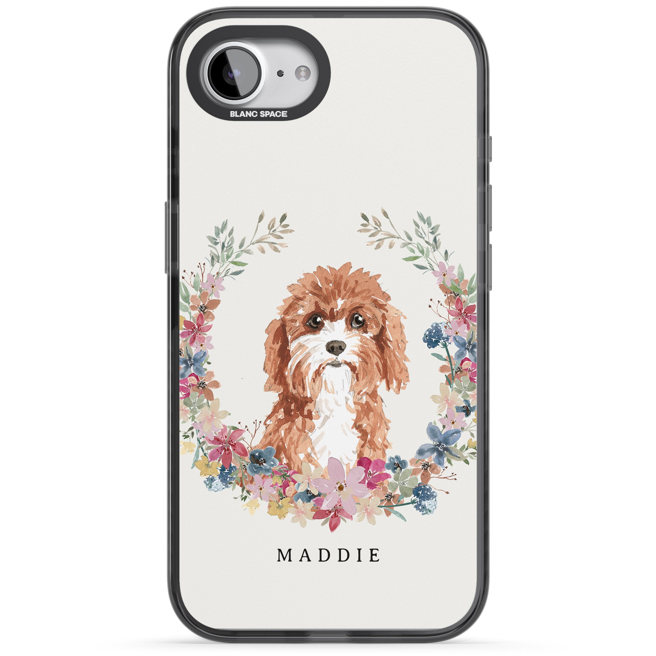 Personalised Cavapoo Floral Portrait