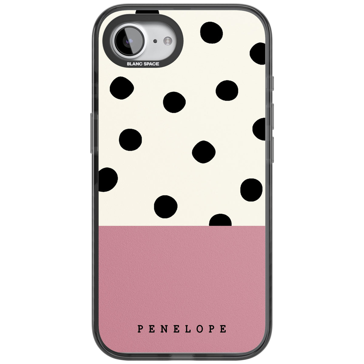Penelope's Dots iPhone 16e / iPhone 17e Impact Black Phone Case front