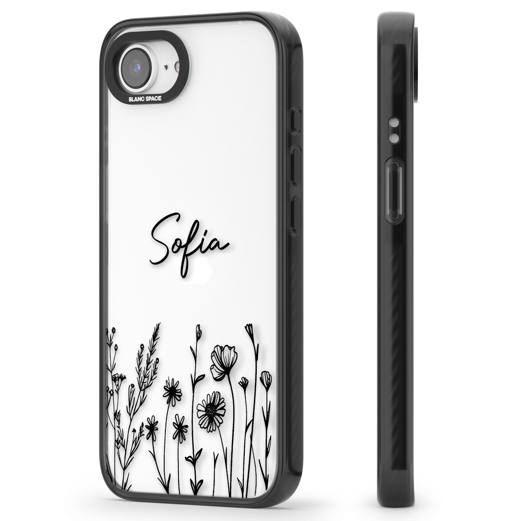 Personalised Black Wildflowers