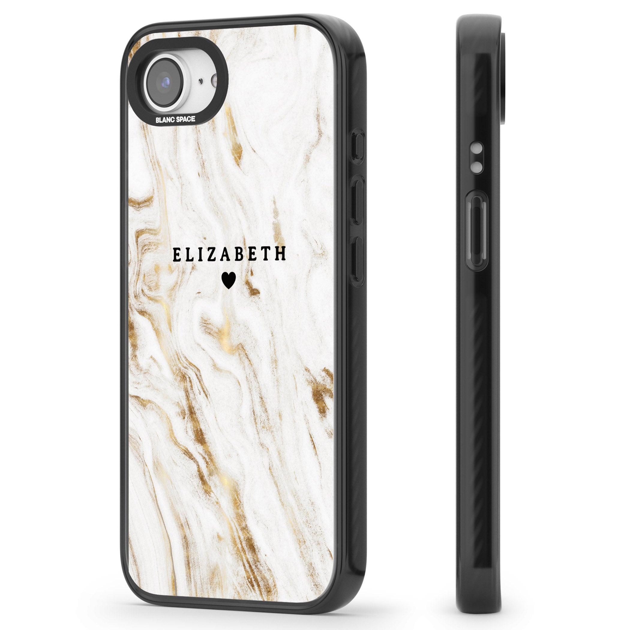 Personalised White & Gold Swirl Marble