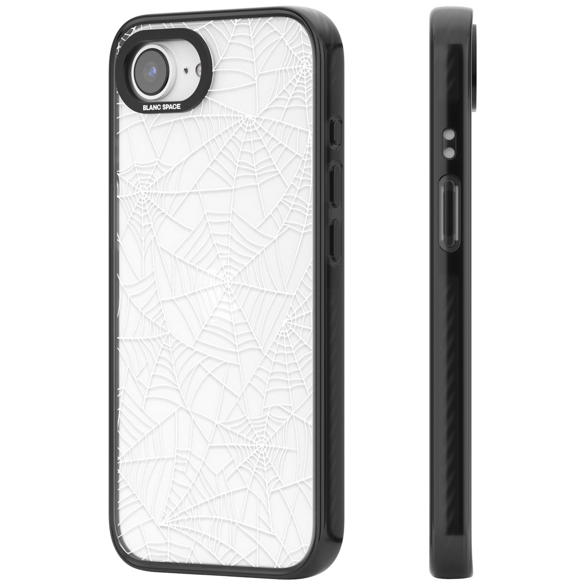 Spider Webs iPhone 16e / iPhone 17e Impact Black Phone Case side