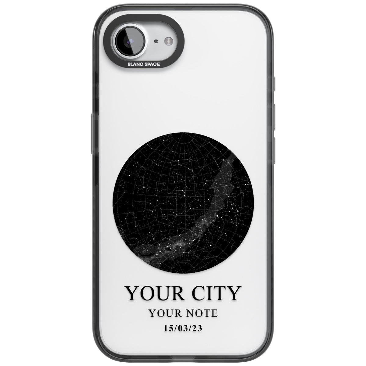 Personalised Star Map iPhone 16e / iPhone 17e Impact Black Phone Case front