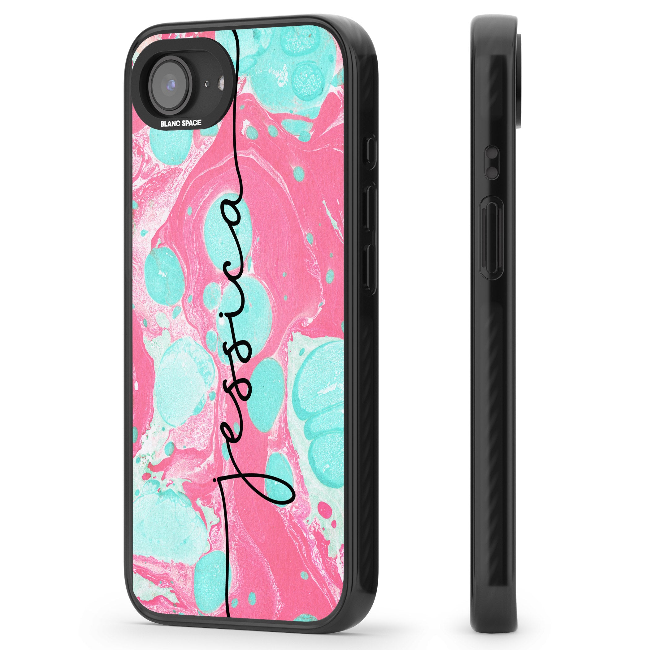 Personalised Turquoise & Pink Marbled