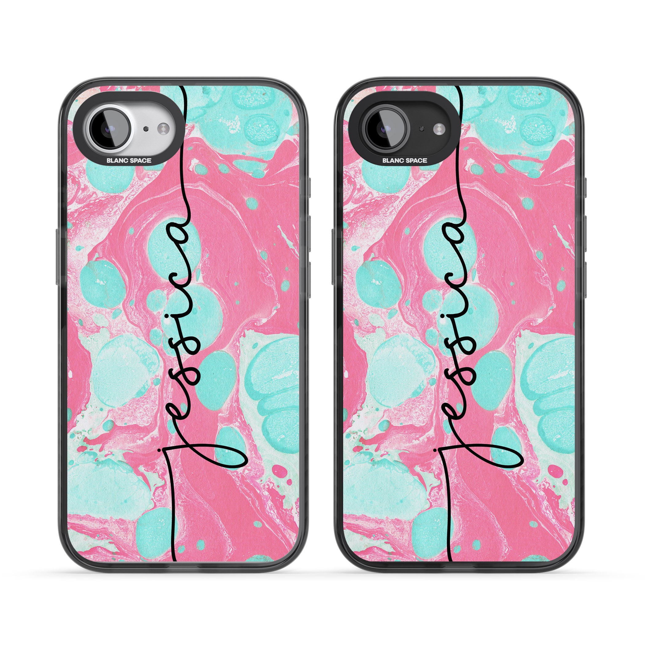 Personalised Turquoise & Pink Marbled