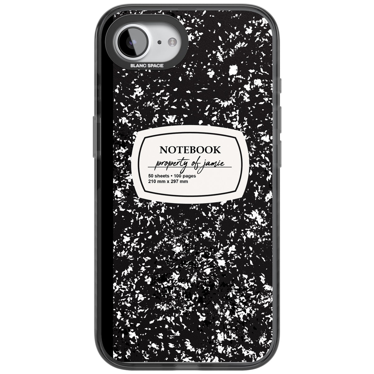 Personalised Classic Composition iPhone 16e / iPhone 17e Impact Black Phone Case front