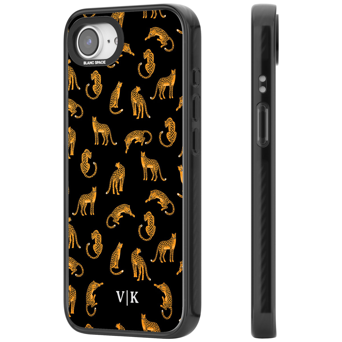 Personalised Safari Cheetahs iPhone 16e / iPhone 17e Impact Black Phone Case side