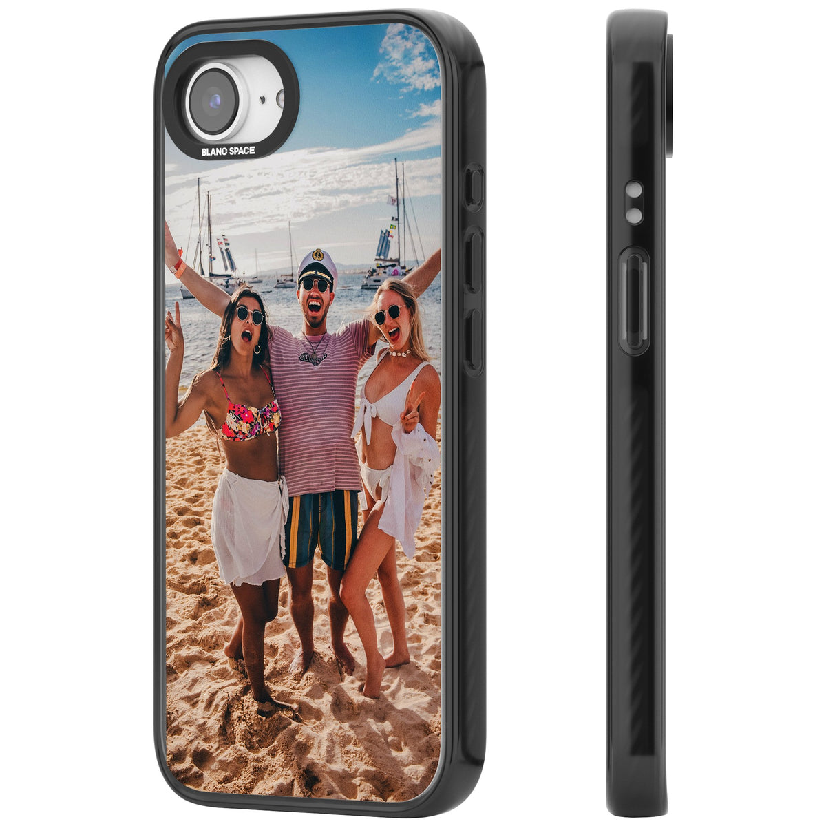 Personalised Photo iPhone 16e / iPhone 17e Impact Black Phone Case side
