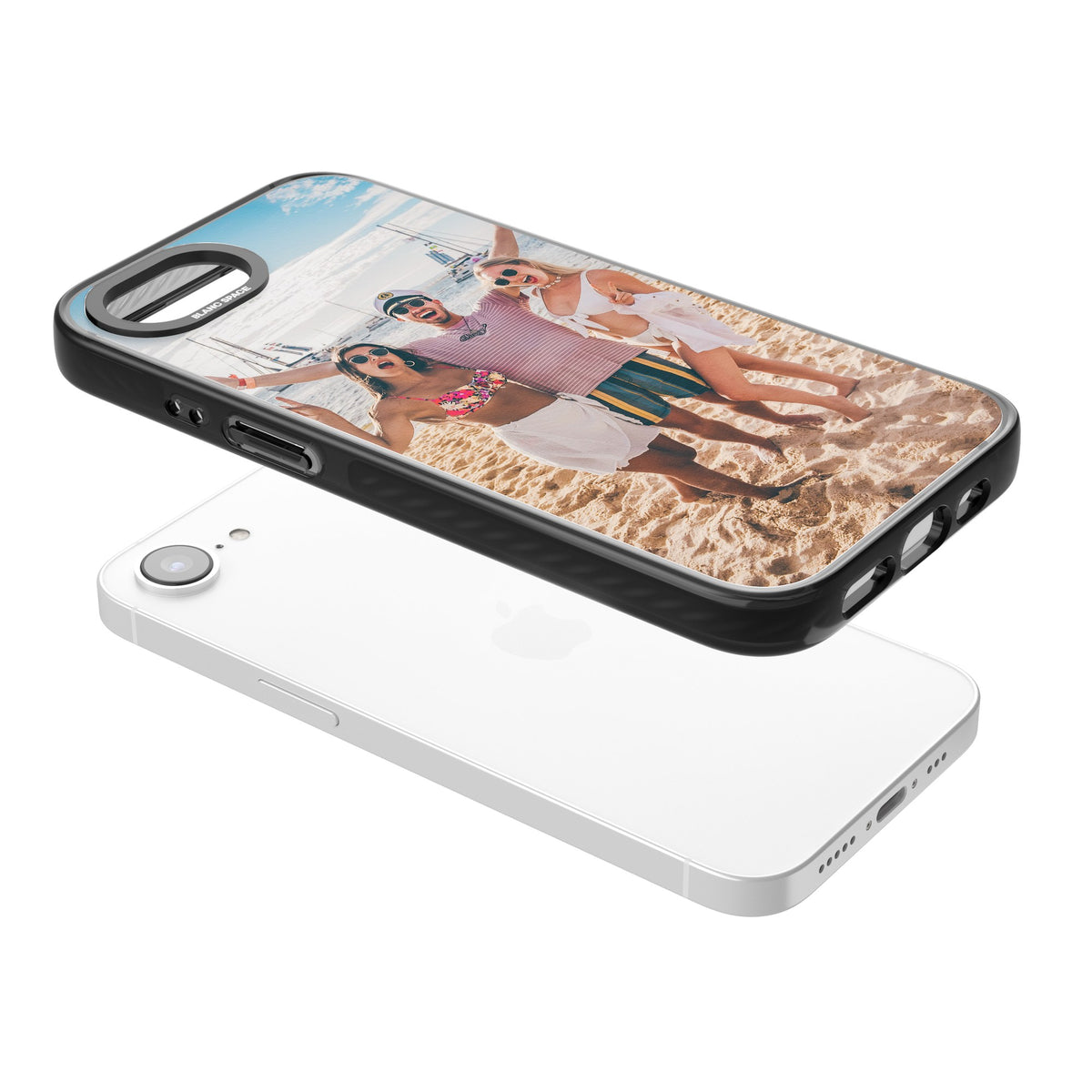 Personalised Photo iPhone 16e / iPhone 17e Impact Black Phone Case angled