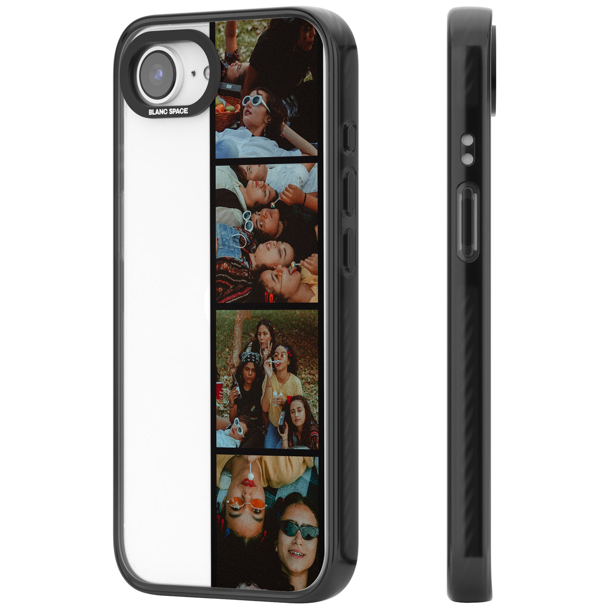 Personalised Photo Strip iPhone 16e / iPhone 17e Impact Black Phone Case side