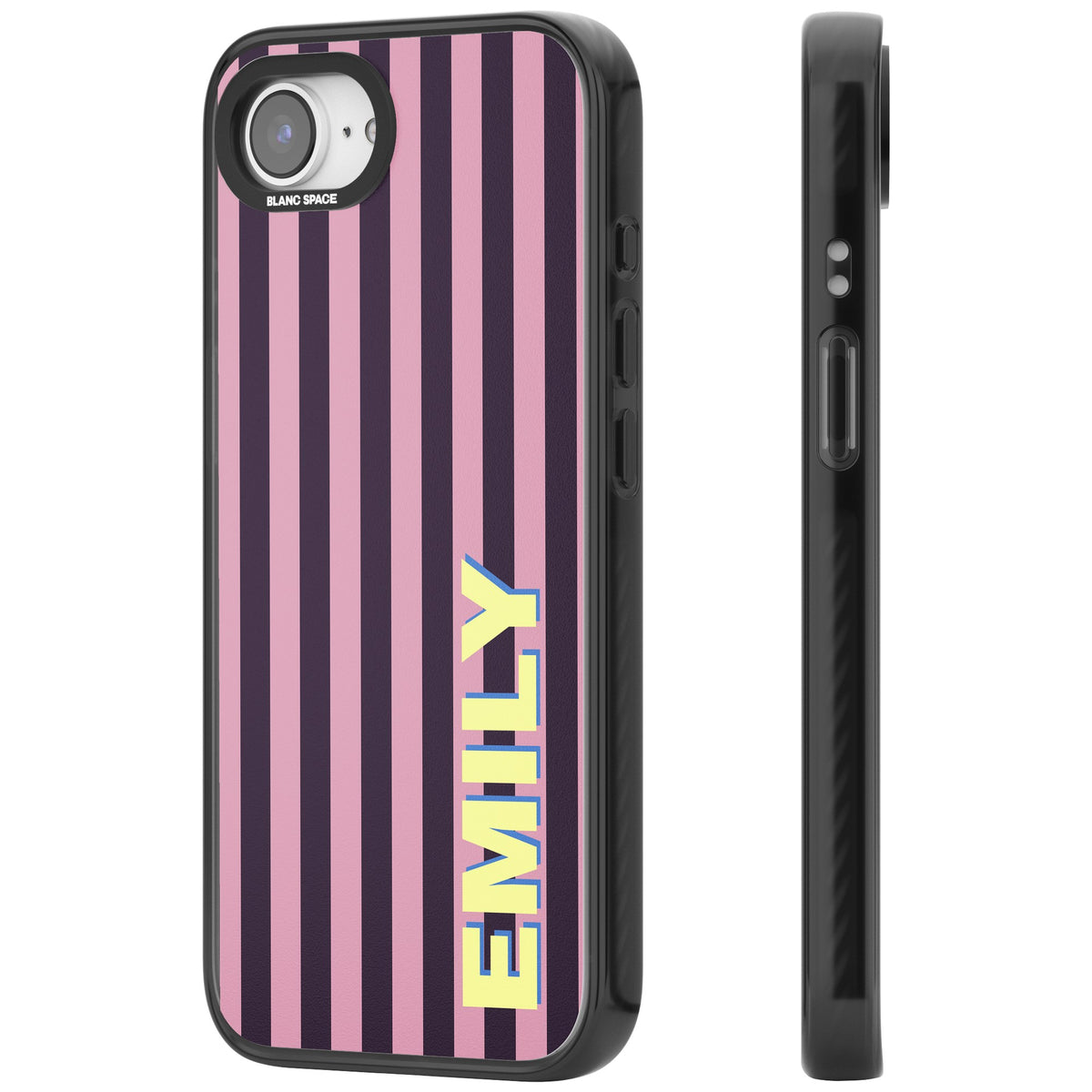 Personalised Lebanese Stripe iPhone 16e / iPhone 17e Impact Black Phone Case side