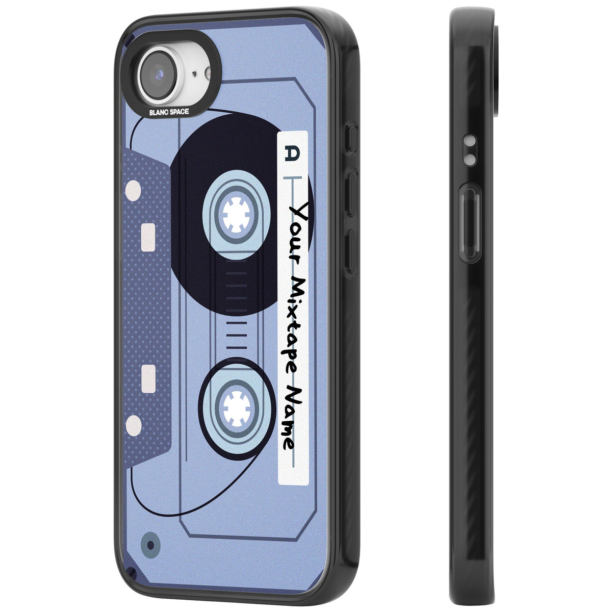 Personalised Retro Mixtape Industrial iPhone 16e / iPhone 17e Impact Black Phone Case side