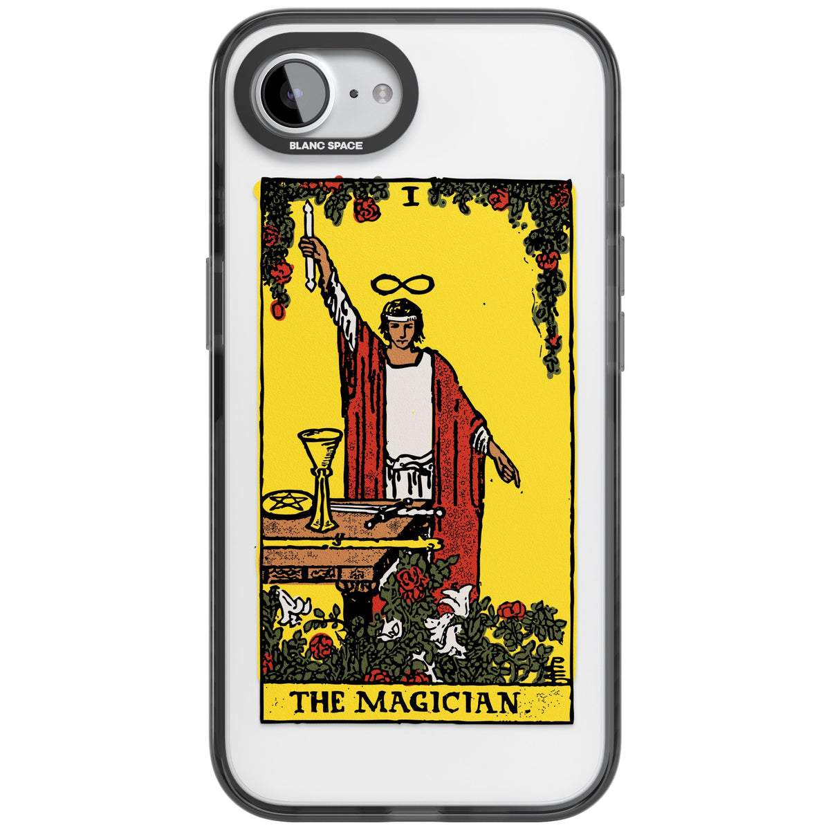 Personalised The Magician Tarot Card (Color) iPhone 16e / iPhone 17e Impact Black Phone Case front