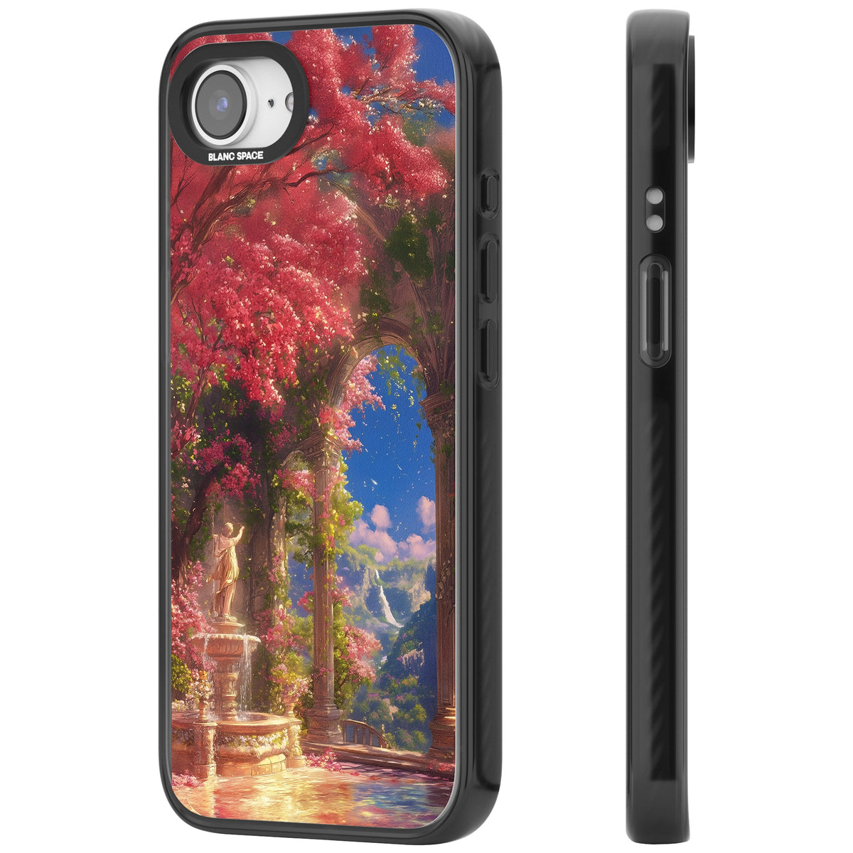 Castle Blossom iPhone 16e / iPhone 17e Impact Black Phone Case side