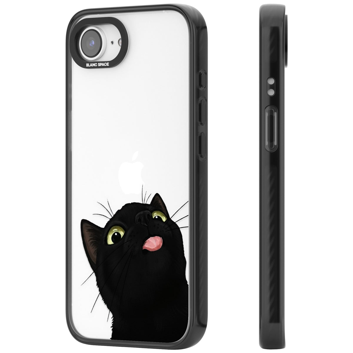 Black Cat Energy iPhone 16e / iPhone 17e Impact Black Phone Case side