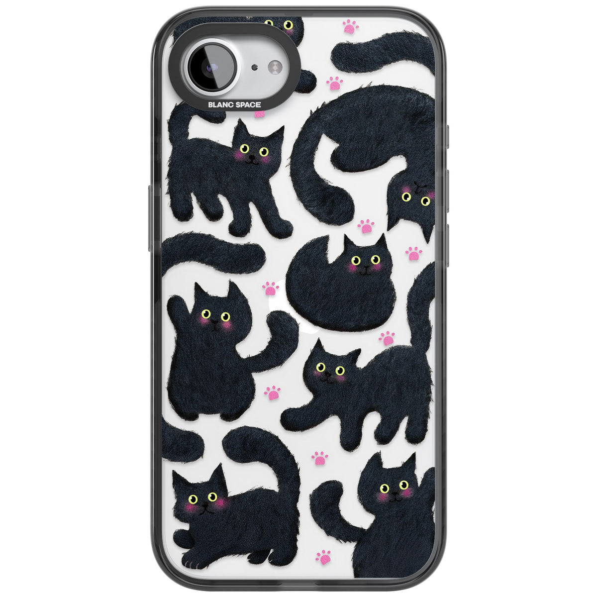 Midnight Cats iPhone 16e / iPhone 17e Impact Black Phone Case front