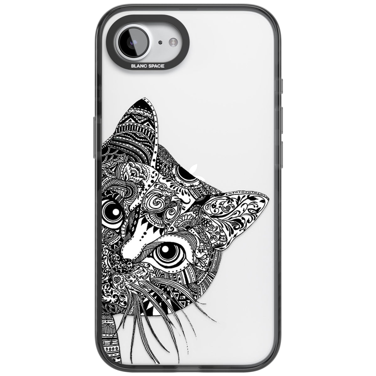 Henna Cat iPhone 16e / iPhone 17e Impact Black Phone Case front