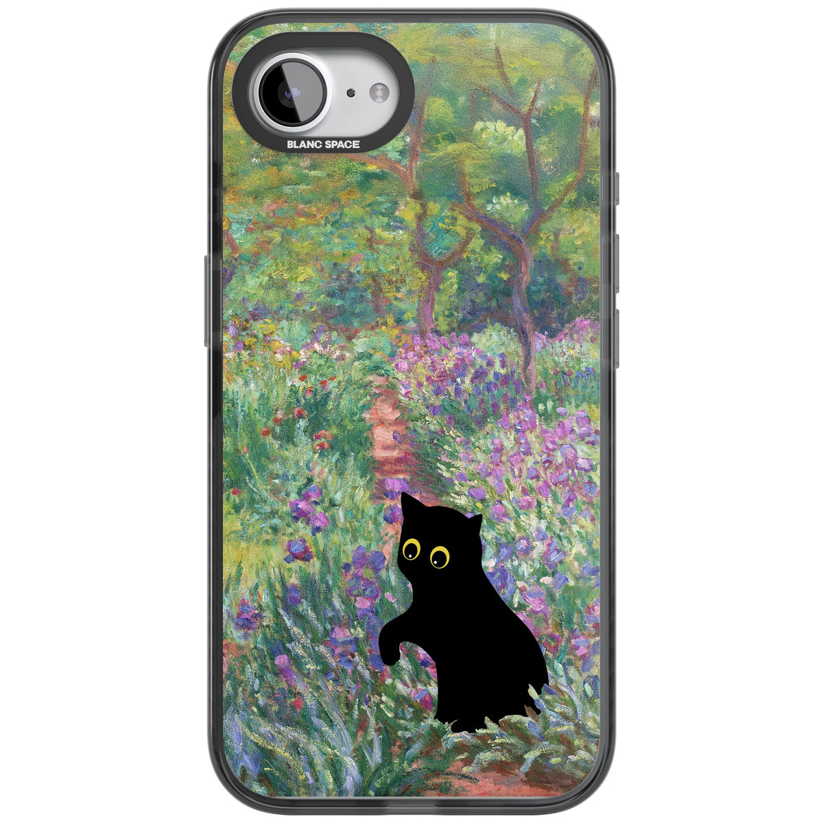 Cat in Monet's Giverny Garden iPhone 16e / iPhone 17e Impact Black Phone Case front