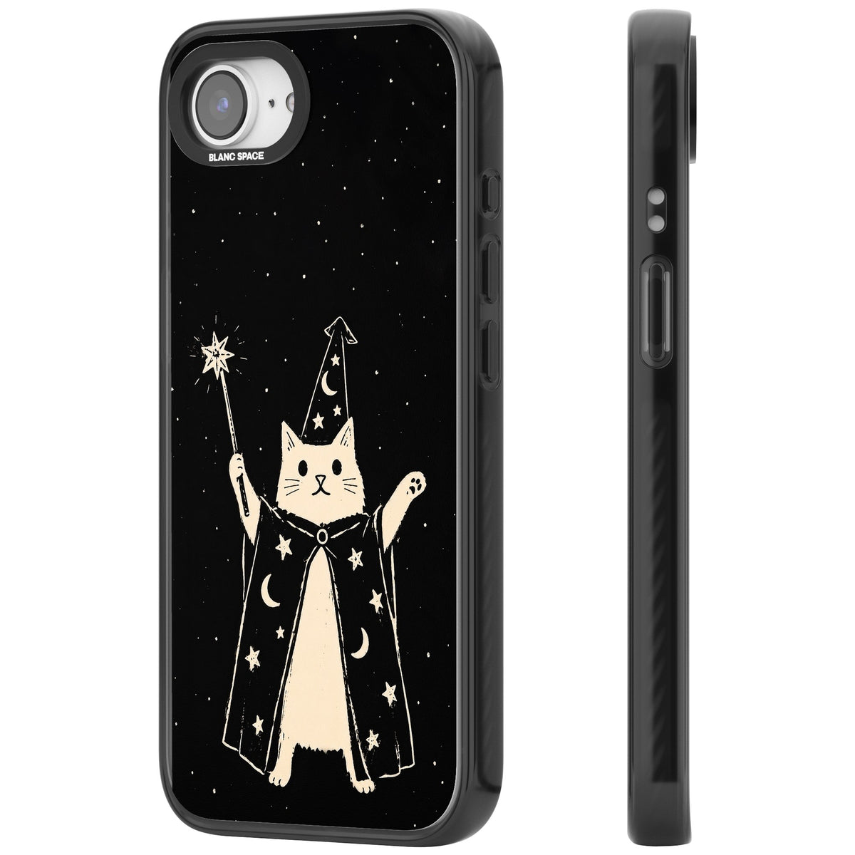 Whisker Wizard iPhone 16e / iPhone 17e Impact Black Phone Case side