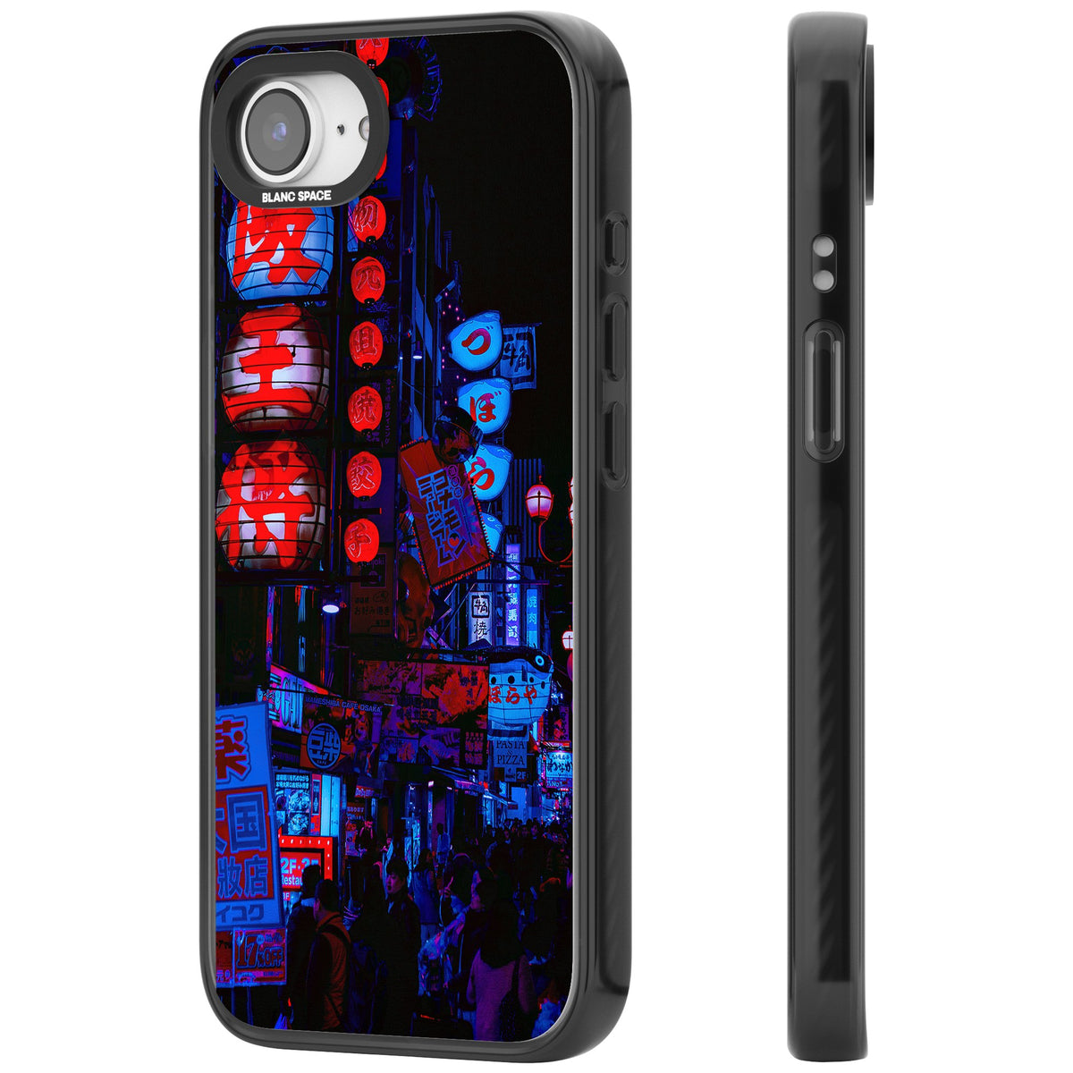 Neon Tokyo iPhone 16e / iPhone 17e Impact Black Phone Case side