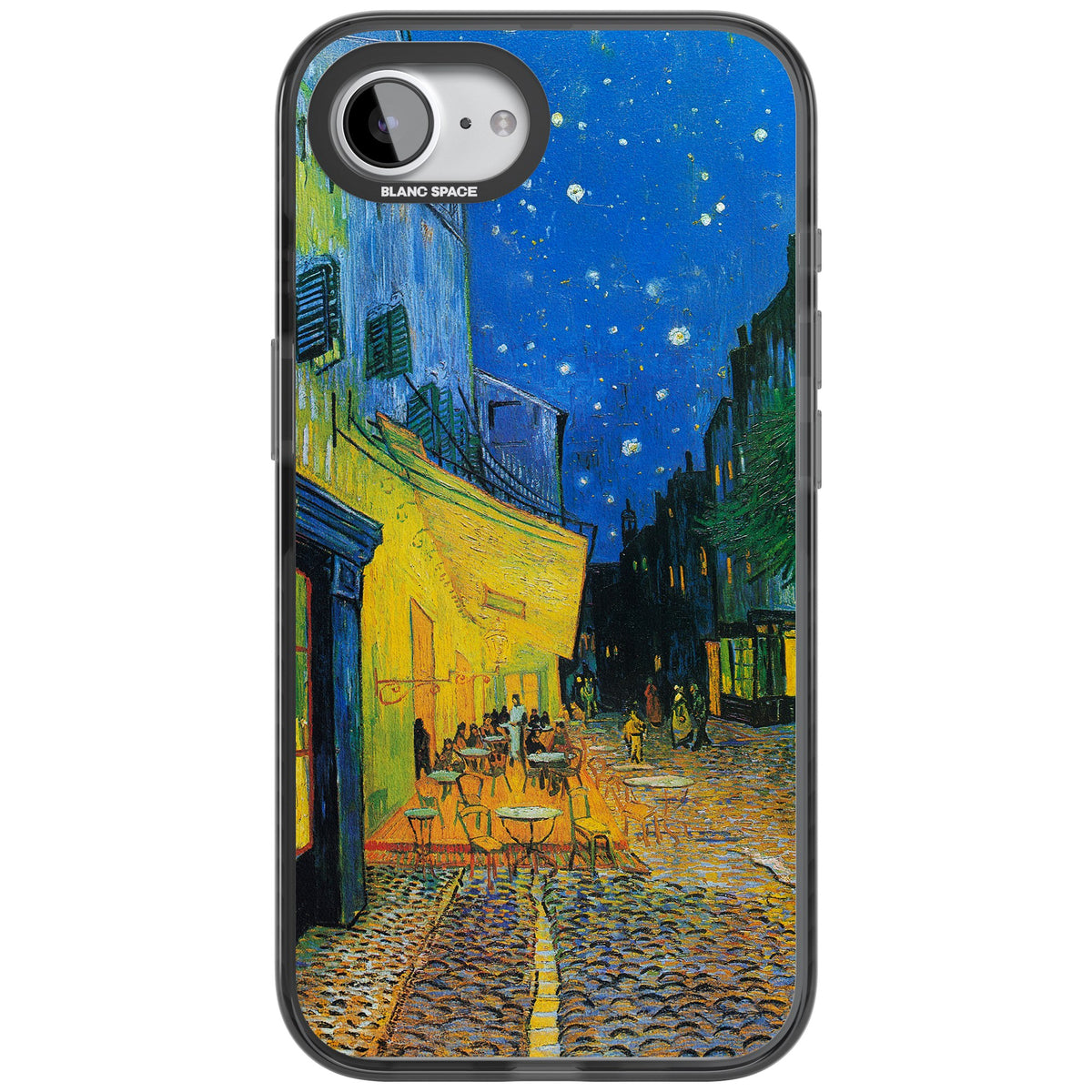 Café Terrace At Night iPhone 16e / iPhone 17e Impact Black Phone Case front