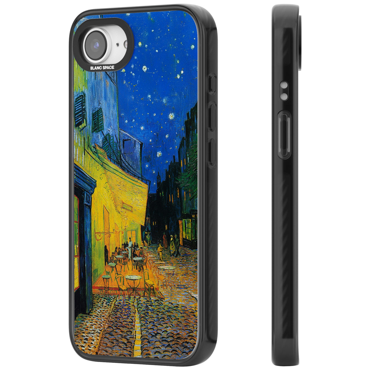 Café Terrace At Night iPhone 16e / iPhone 17e Impact Black Phone Case side