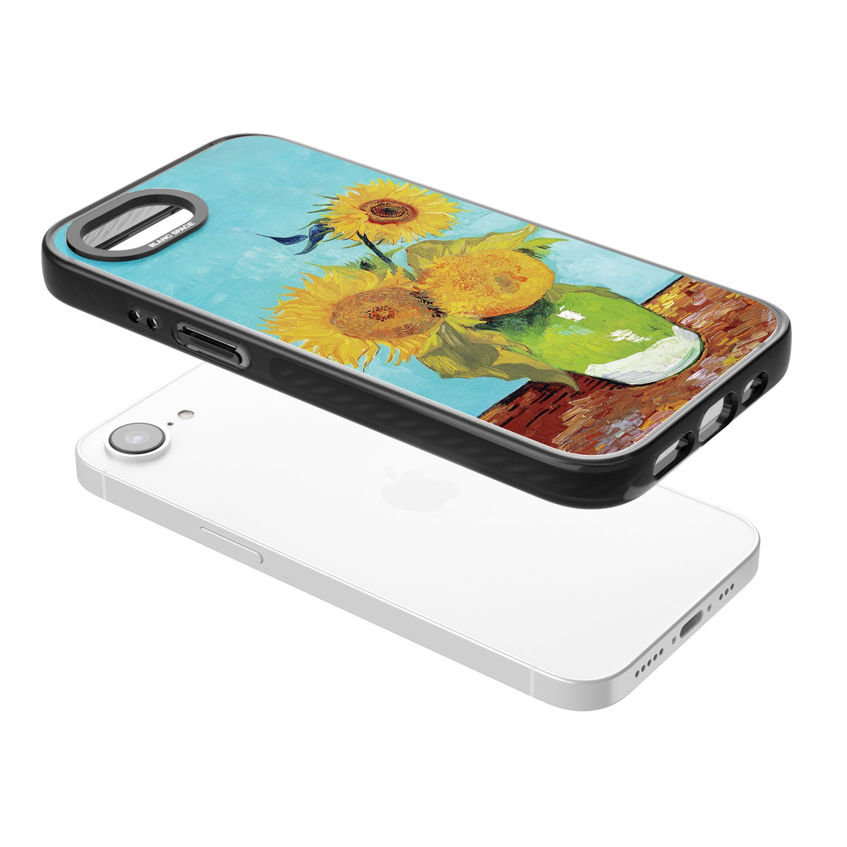 Vase With Three Sunflowers iPhone 16e / iPhone 17e Impact Black Phone Case angled