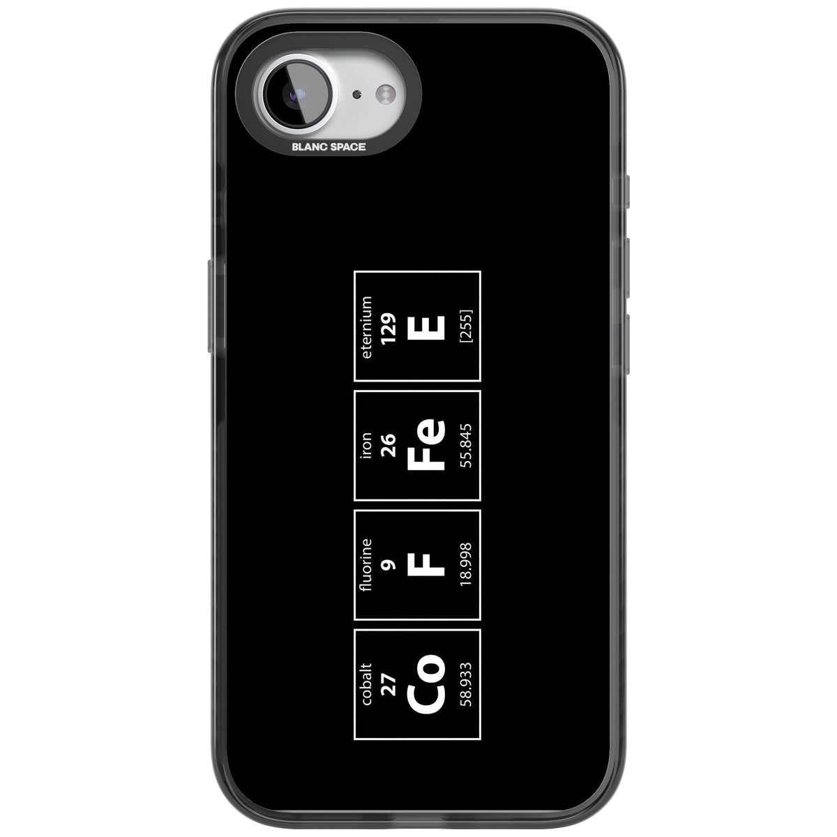 Coffee Element (Black) iPhone 16e / iPhone 17e Impact Black Phone Case front