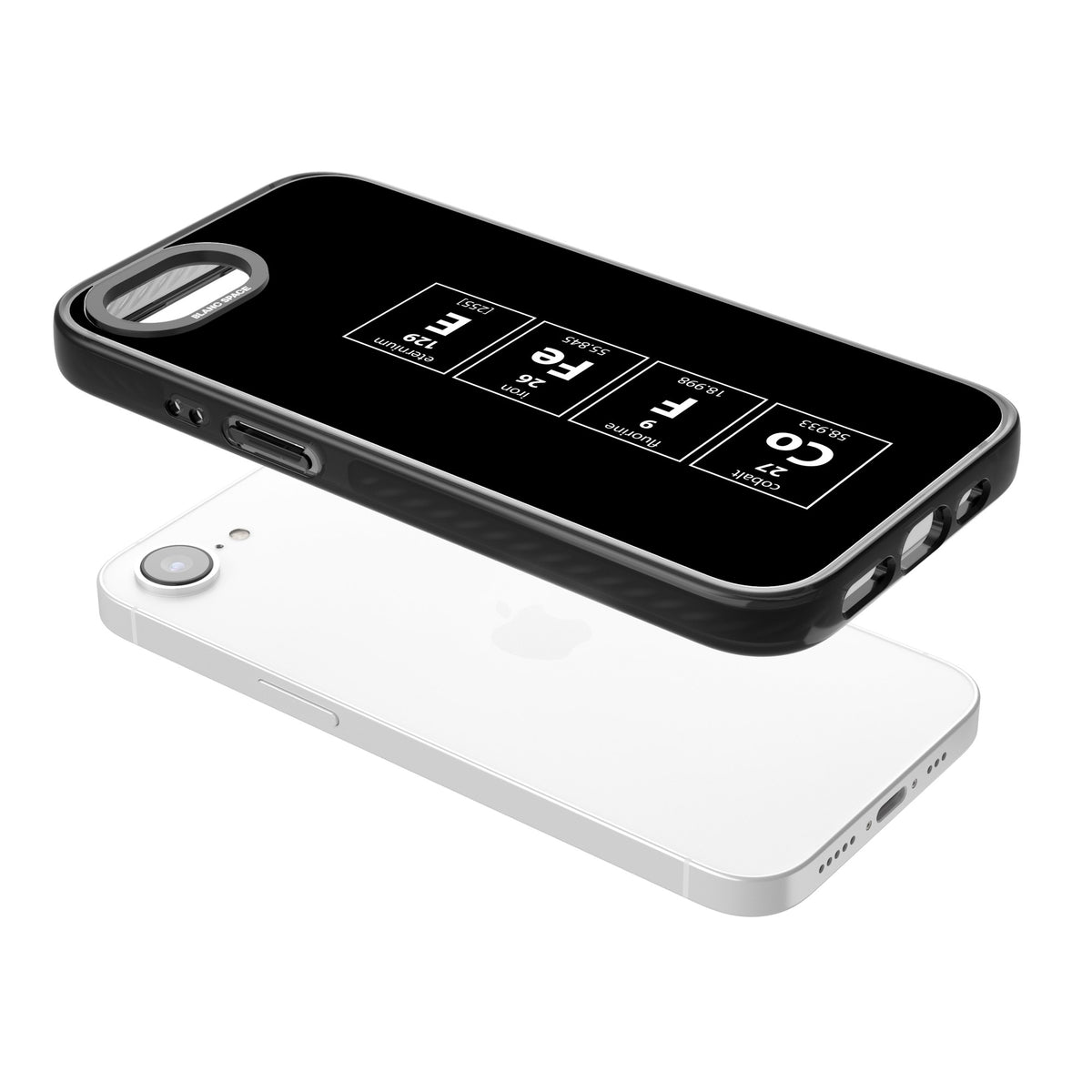 Coffee Element (Black) iPhone 16e / iPhone 17e Impact Black Phone Case angled