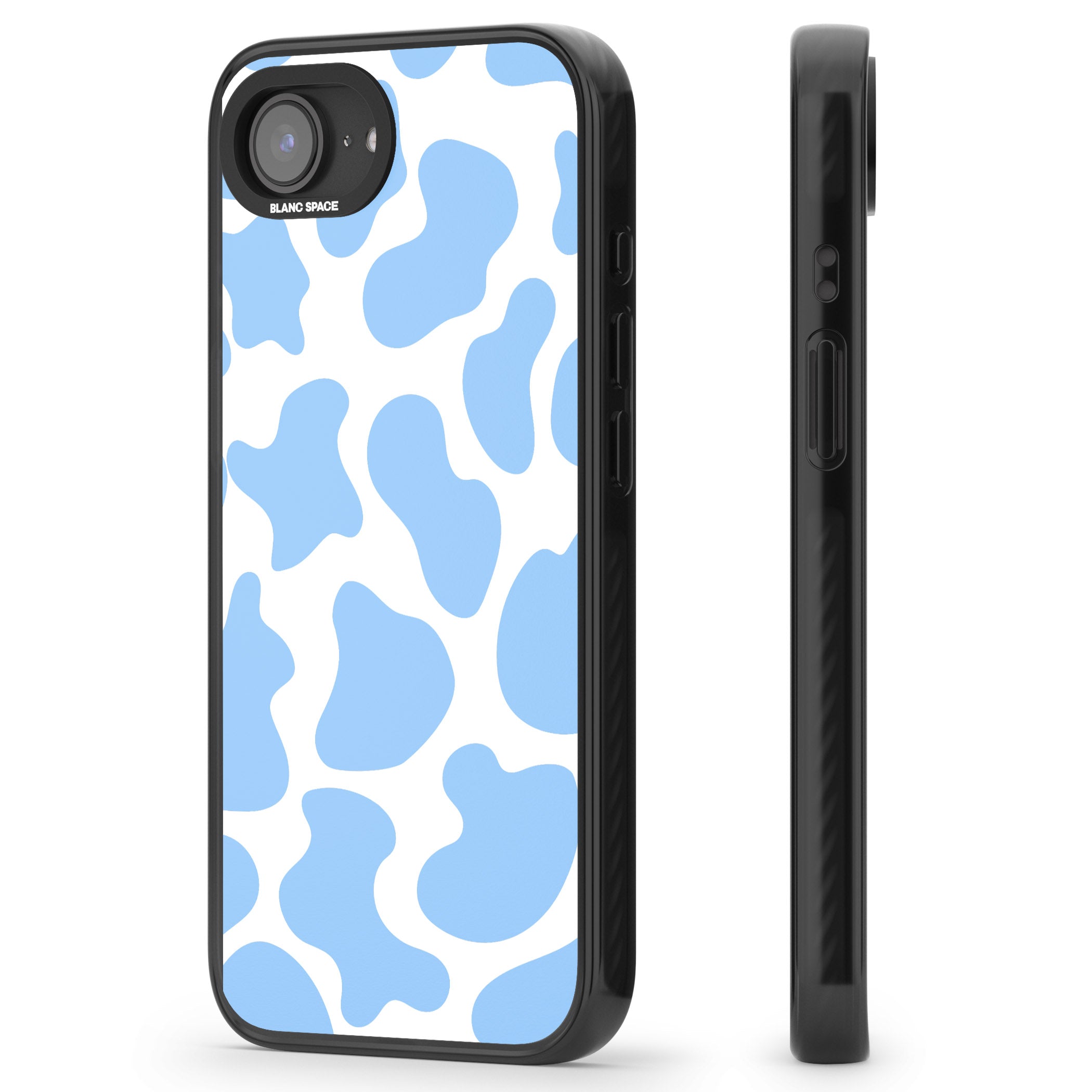 Blue And White Cow Print