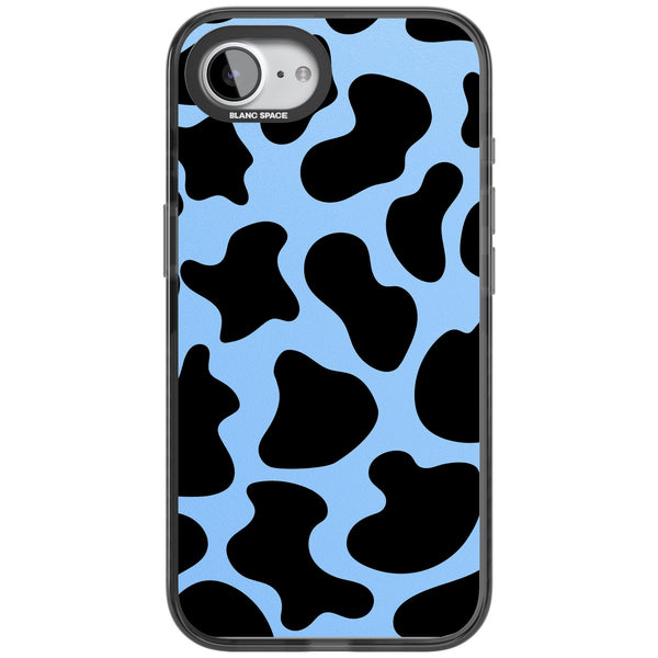 Blue And Black Cow Print