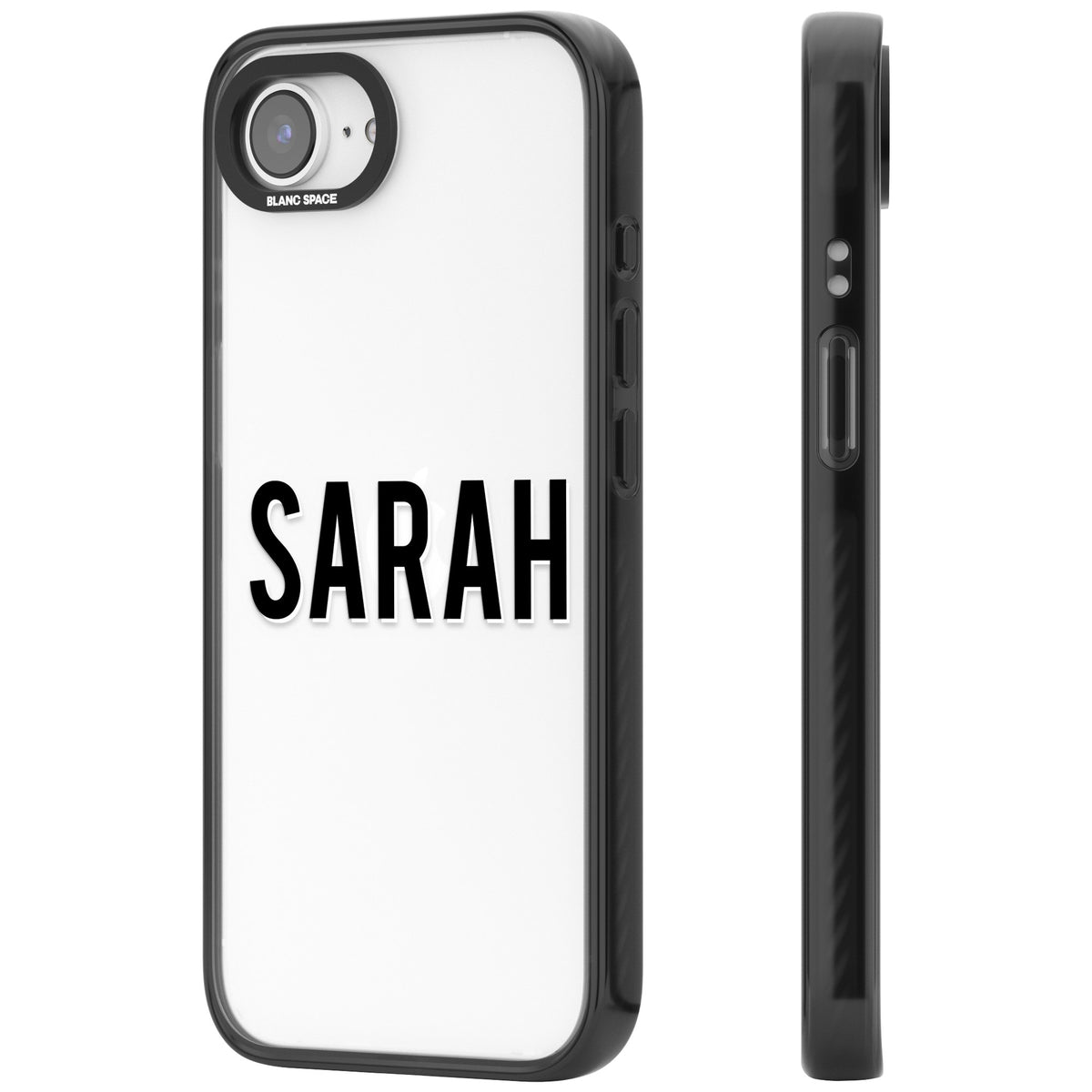 Personalised Name (Centre) iPhone 16e / iPhone 17e Impact Black Phone Case side