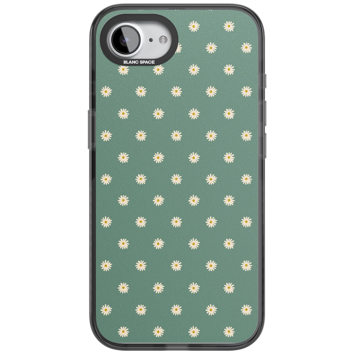 Sage Daisy Floral iPhone 16e / iPhone 17e Impact Black Phone Case front