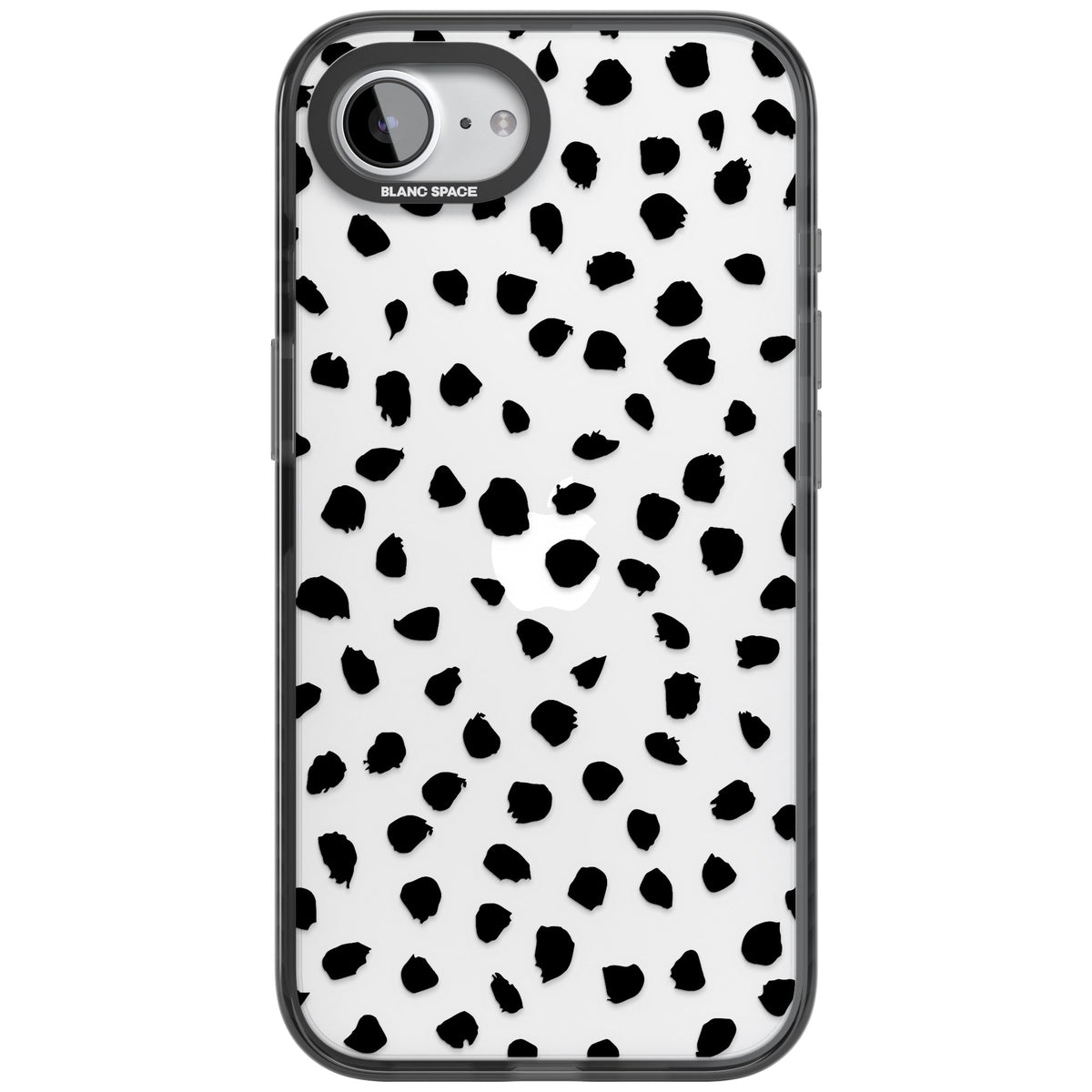 Black Dalmatian Polka Dot iPhone 16e / iPhone 17e Impact Black Phone Case front