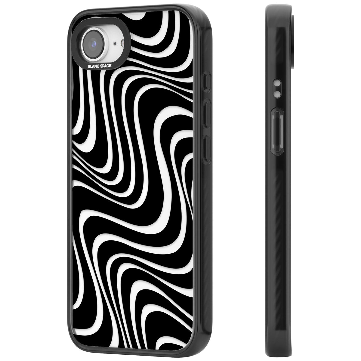 Abstract Waves iPhone 16e / iPhone 17e Impact Black Phone Case side