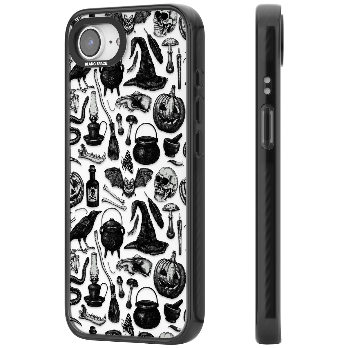 Dark Witchy iPhone 16e / iPhone 17e Impact Black Phone Case side