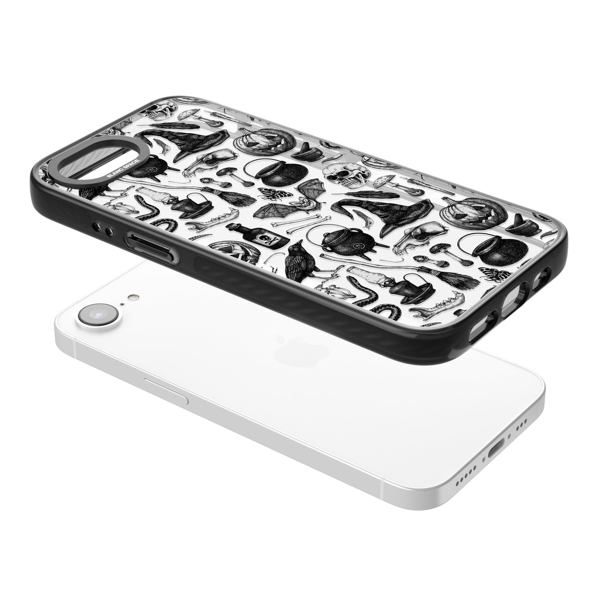 Dark Witchy iPhone 16e / iPhone 17e Impact Black Phone Case angled