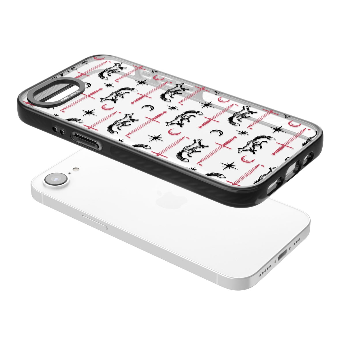 Blade & Crescent iPhone 16e / iPhone 17e Impact Black Phone Case angled