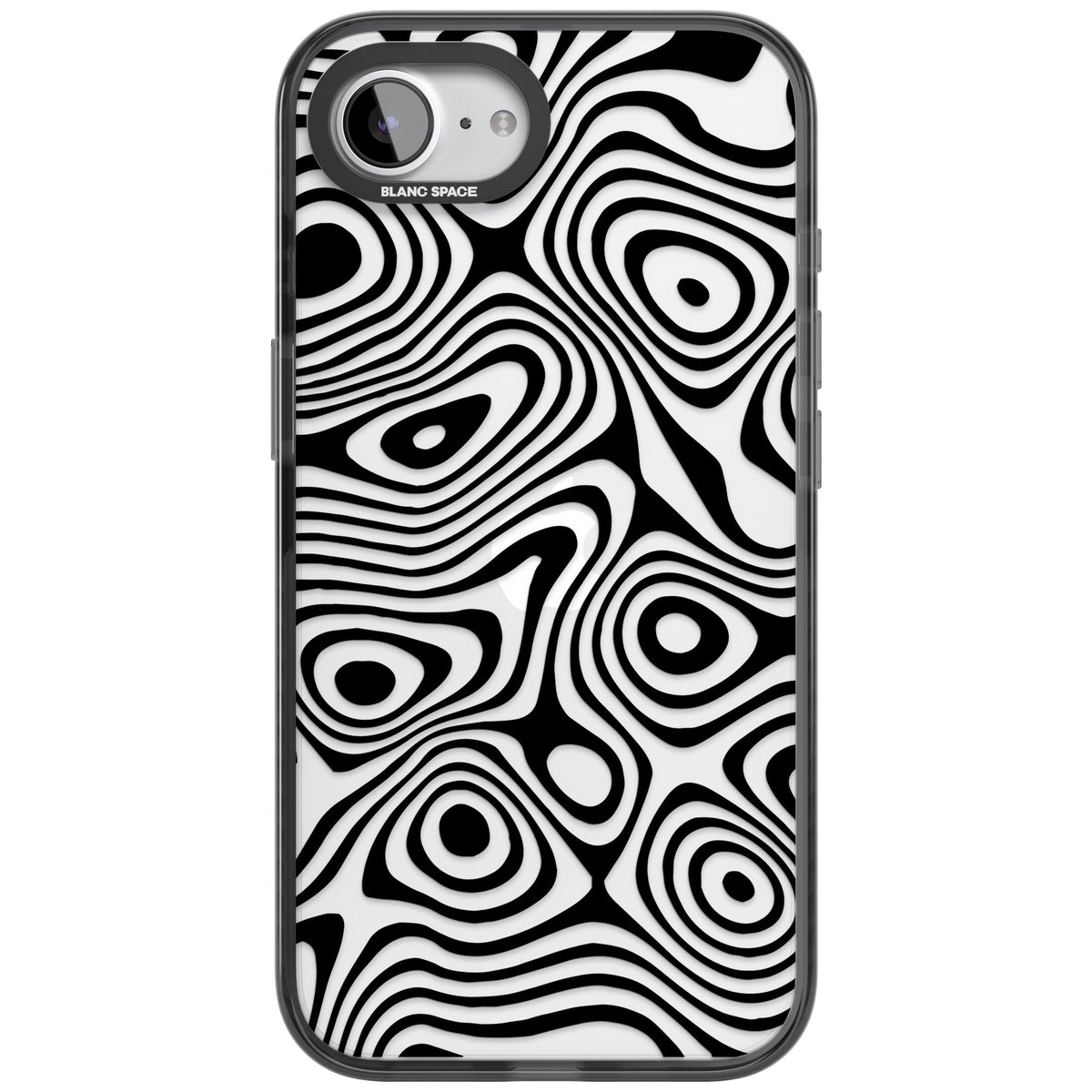 Dark Topographic Map iPhone 16e / iPhone 17e Impact Black Phone Case front