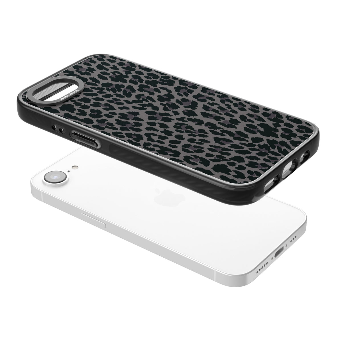 Dark Animal Print iPhone 16e / iPhone 17e Impact Black Phone Case angled