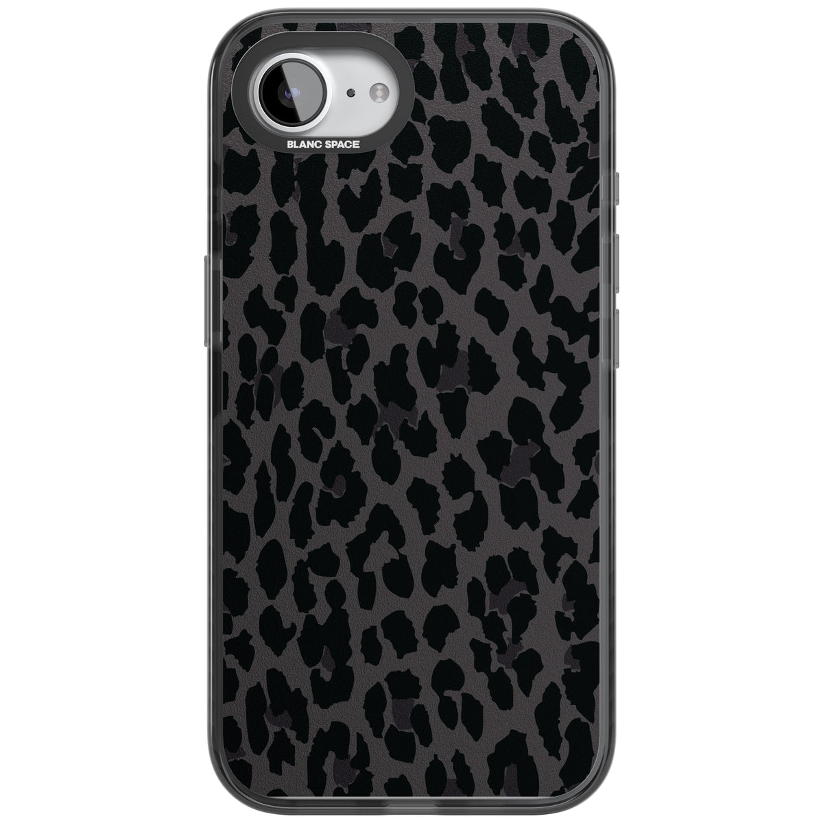 Dark Leopard Print iPhone 16e / iPhone 17e Impact Black Phone Case front