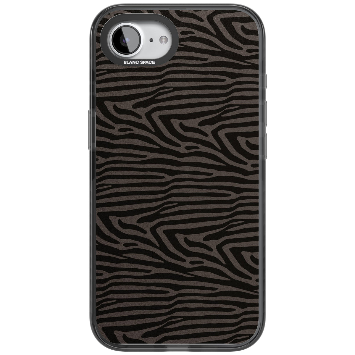 Dark Zebra Print iPhone 16e / iPhone 17e Impact Black Phone Case front