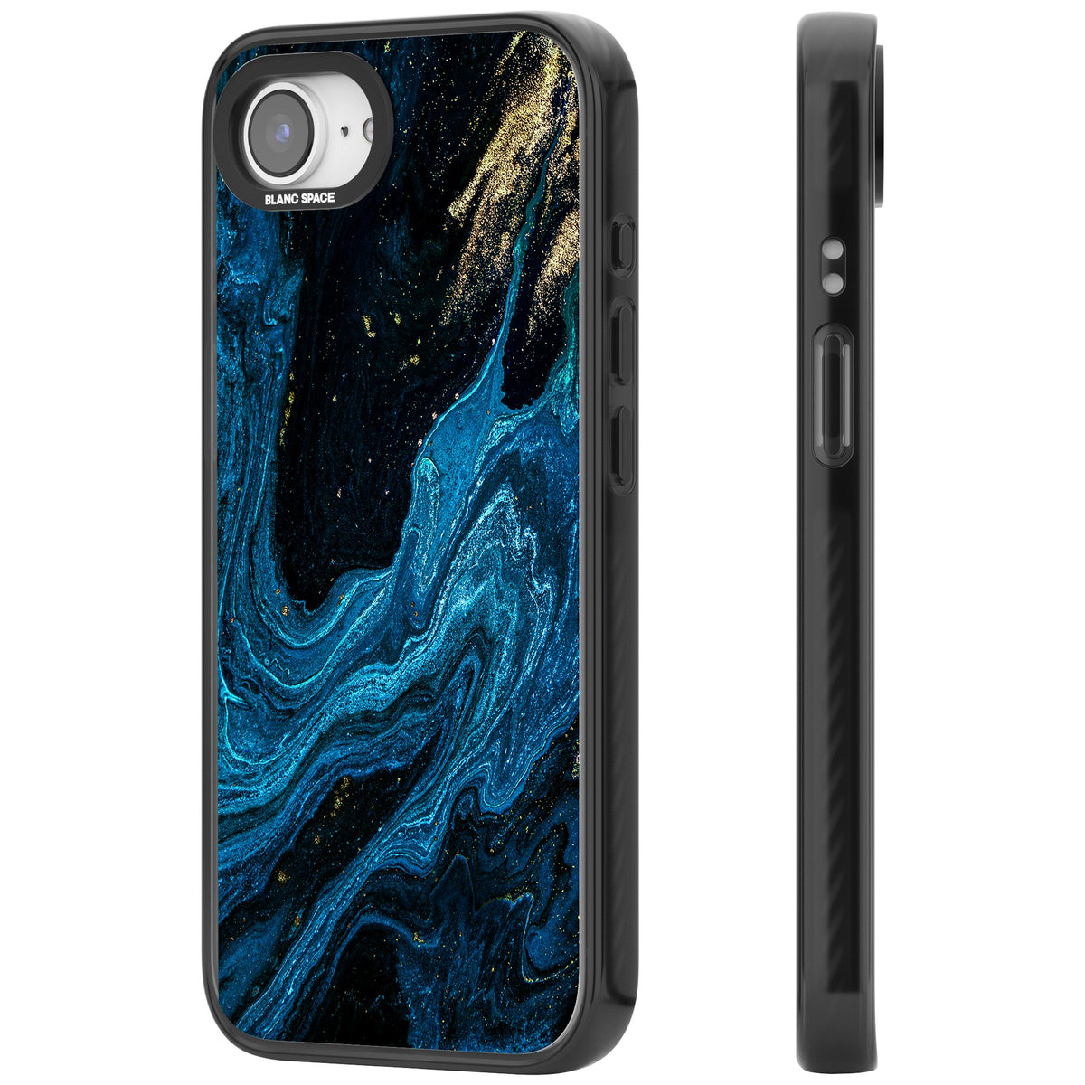 Saphire Lagoon iPhone 16e / iPhone 17e Impact Black Phone Case side